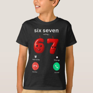 Sechs Sieben Calling Meme Minimalistischer Trend T T-Shirt