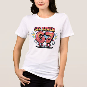 Sechs Sieben Cartoon Nummer Design (67) Tri-Blend Shirt