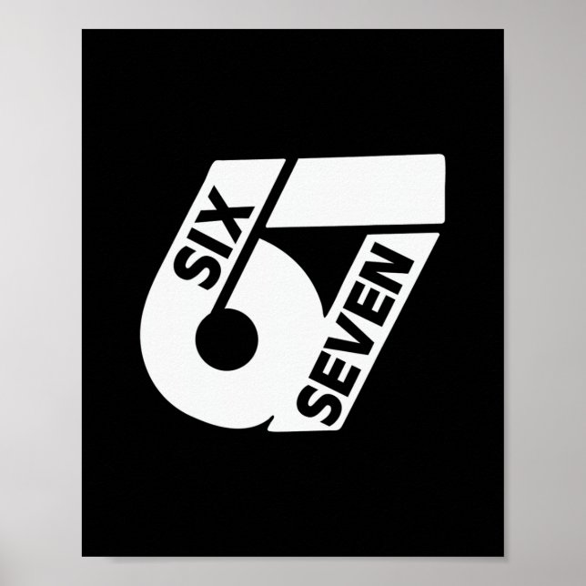 Sechs Sieben Cool Meme 67 Lustige Zahl  Poster (Vorne)