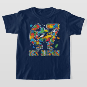 Sechs Sieben Dabbing Autismusbewusstsein T-Shirt