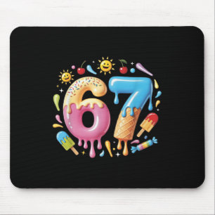 Sechs Sieben Eis Drip Cool Meme 67 Lustige Zahl Mousepad