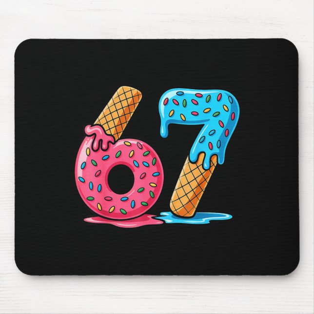 Sechs Sieben Eis Drip Cool Meme 67 Lustige Zahl Mousepad (Vorne)