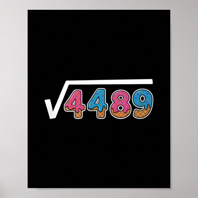 Sechs Sieben Eis Drip Cool Meme 67 Lustiges Quadra Poster (Vorne)
