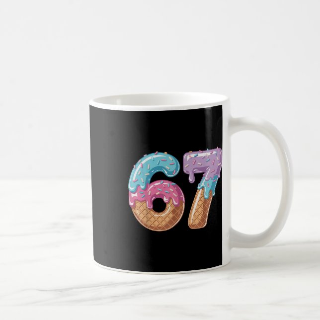 Sechs Sieben Eis Drip Lustig 67 Meme Nummer 6 An Kaffeetasse (Rechts)