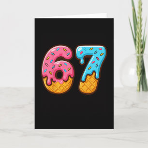 Sechs Sieben Eiscreme-Tropfen Cool Meme 67 Lustige Karte