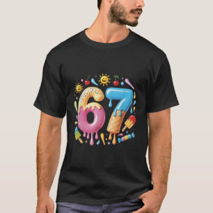 Sechs Sieben Eiscreme-Tropfen Cool Meme 67 Lustige T-Shirt