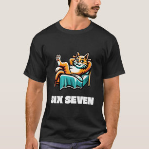 Sechs Sieben Fauler Lustiger Katze 67 Gen Alpha Me T-Shirt