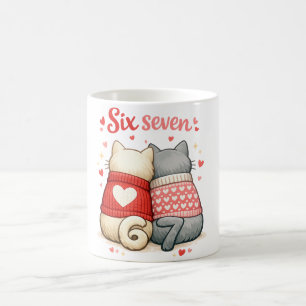 Sechs Sieben Forever Katzen , 67 Valentins Katzen Kaffeetasse