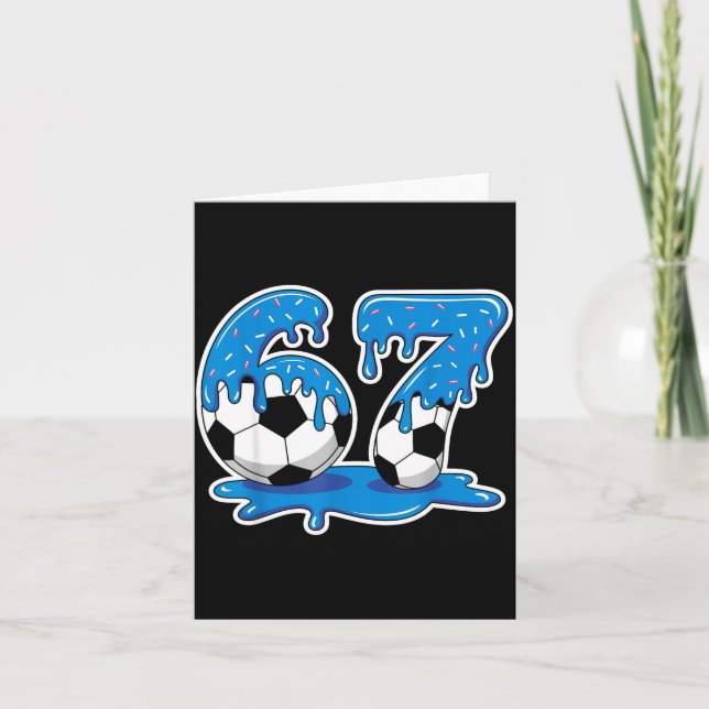 Sechs Sieben Fußball Eis Drip Lustiges Design  Karte (Vorderseite)