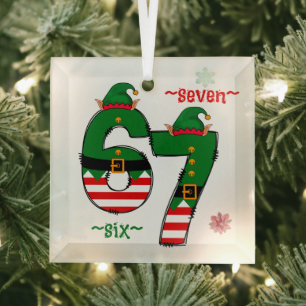 Sechs Sieben in Elf-Anzügen Weihnachten Ornament Aus Glas