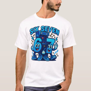 Sechs Sieben Lustige Cartoon-Nummernzeichen-Kunst T-Shirt