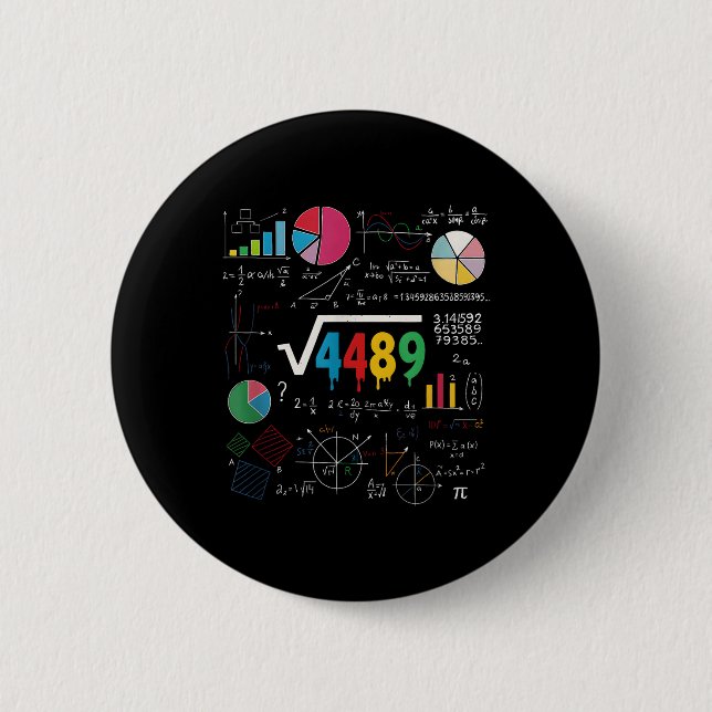 Sechs Sieben Mathelehrer 67 Meme Quadratwurzel 448 Button (Vorderseite)