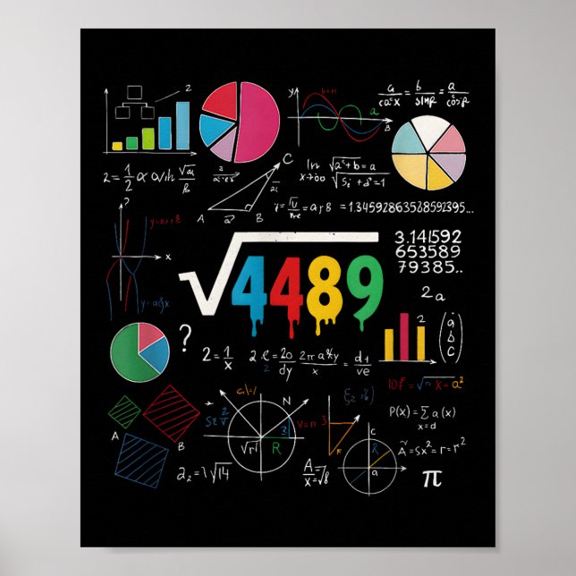 Sechs Sieben Mathelehrer 67 Meme Quadratwurzel 448 Poster (Vorne)