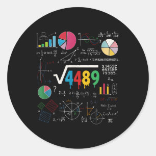 Sechs Sieben Mathelehrer 67 Meme Quadratwurzel 448 Runder Aufkleber
