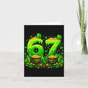 Sechs sieben Meme 67 St. Patricks Day Kleeblatt Mä Karte