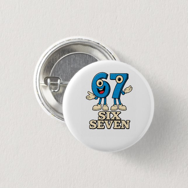 Sechs Sieben Meme Gen Z Button (Vorne & Hinten)