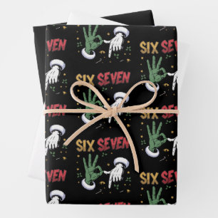 Sechs Sieben Meme Lustiger Böser Typ Weihnachten V Geschenkpapier Set
