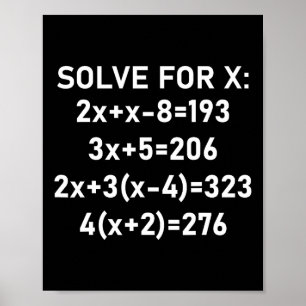 Sechs Sieben Meme Mathe Algebra Pun Löse für X 67 Poster