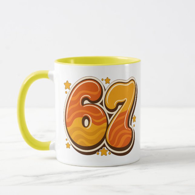 Sechs Sieben Meme Tasse (Links)