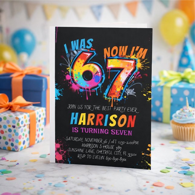 Sechs Sieben Party Geburtstag Einladung (Von Creator hochgeladen)