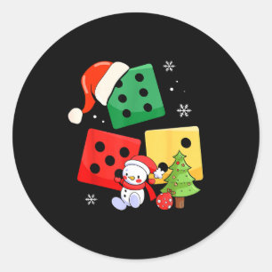 Sechs Sieben Weihnachten Drei Würfel Santa Hut 67 Runder Aufkleber