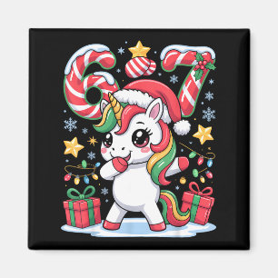 Sechs Sieben Weihnachten Einhorn Meme Lustig Süße  Magnet