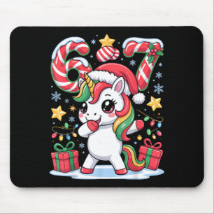 Sechs Sieben Weihnachten Einhorn Meme Lustig Süße Mousepad
