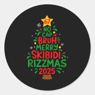 Sechs Sieben Weihnachtsbaum 67 Kein Hut Bruh Meme Runder Aufkleber