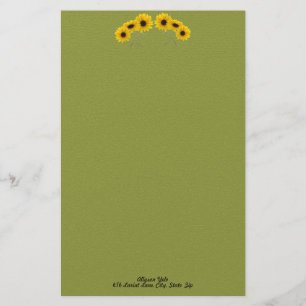 Sechs Sonnenblumen Blumenbanner Foto nach Maß Briefpapier