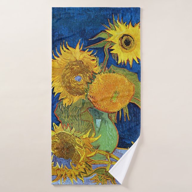 Sechs Sonnenblumen, Van Gogh Badehandtuch (Badehandtuch)