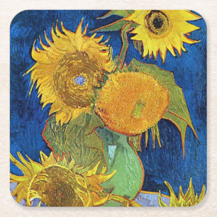 Sechs Sonnenblumen, Van Gogh Rechteckiger Pappuntersetzer
