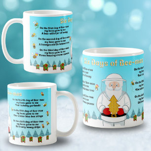 Sechs Tage Bee-Mas Frohe Weihnachten einem Erstaun Kaffeetasse
