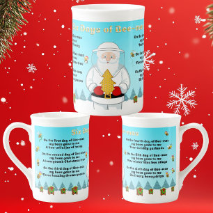 Sechs Tage Bee-Mas Frohe Weihnachten einem Erstaun Prozellantasse