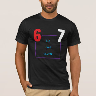 Sechs und Sieben – Trendiges Minimalistisches Zahl T-Shirt