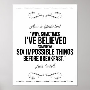 "Sechs unmögliche Dinge" Alice im Wunderland druck Poster