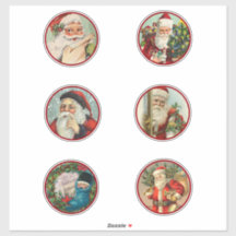 Sechs verschiedene bemalte Ventage Santa