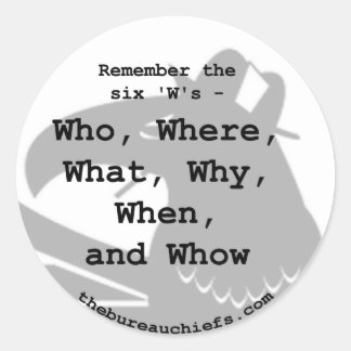 Sechs-W-Taste Runder Aufkleber