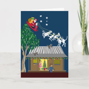 Sechs weiße Boomer Feiertagskarte