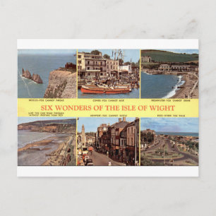 Sechs Wunder der Isle of Wight Vintage Postkarte