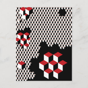 Sechseck abstraktes geometrisches Design Postkarte