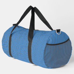 Sechseck Blau Schwarz Muster Groß Duffle Bag