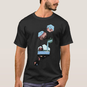 Sechseck Reise - Farbige T-Shirt