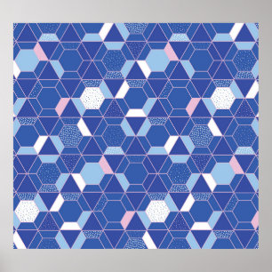 Sechsecke, Dreiecke: geometrisches abstraktes Must Poster