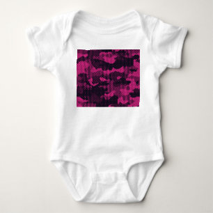 Sechseckige Camouflage, militärischer Hintergrund Baby Strampler