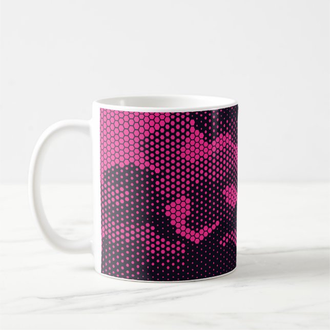 Sechseckige Camouflage, militärischer Hintergrund Kaffeetasse (Links)