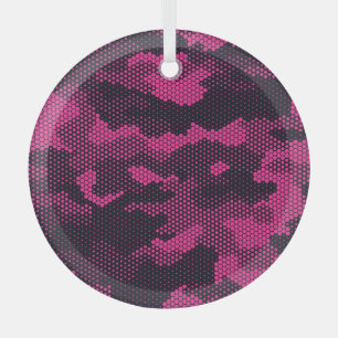 Sechseckige Camouflage, militärischer Hintergrund Ornament Aus Glas