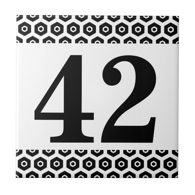 Sechseckige Grenze der Zahl-Fliese Fliese (Vorderseite)