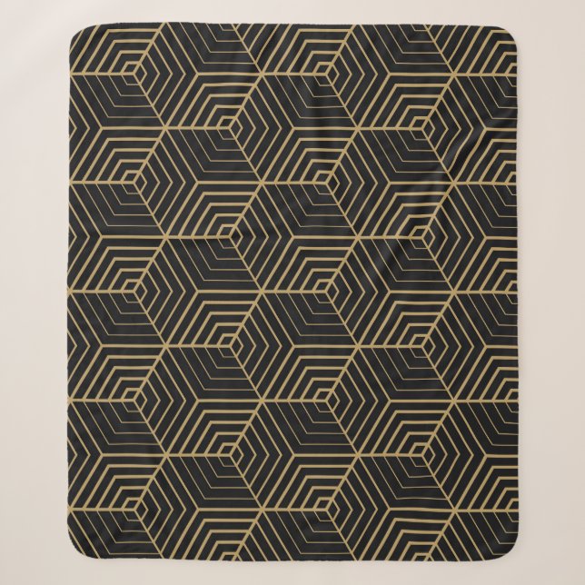 Sechseckige Harmonie: Art Deco Eleganz Sherpadecke (Vorderseite)