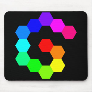 Sechseckiger Regenbogen Mousepad