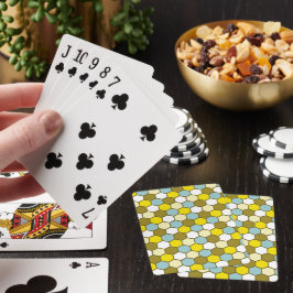 Sechseckmuster in Gelb, Grün und Blau Spielkarten